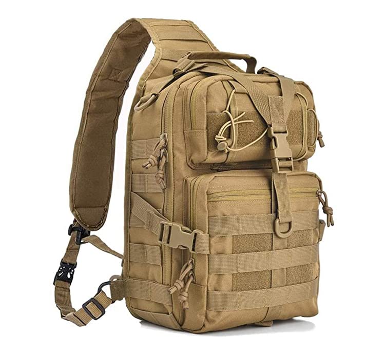 Hopopower Tactical Sling Bag Pack Military Assault Rucksack Shoulder Bag Backpack Chest Pack Handbag Waterproof For Travel Schoo