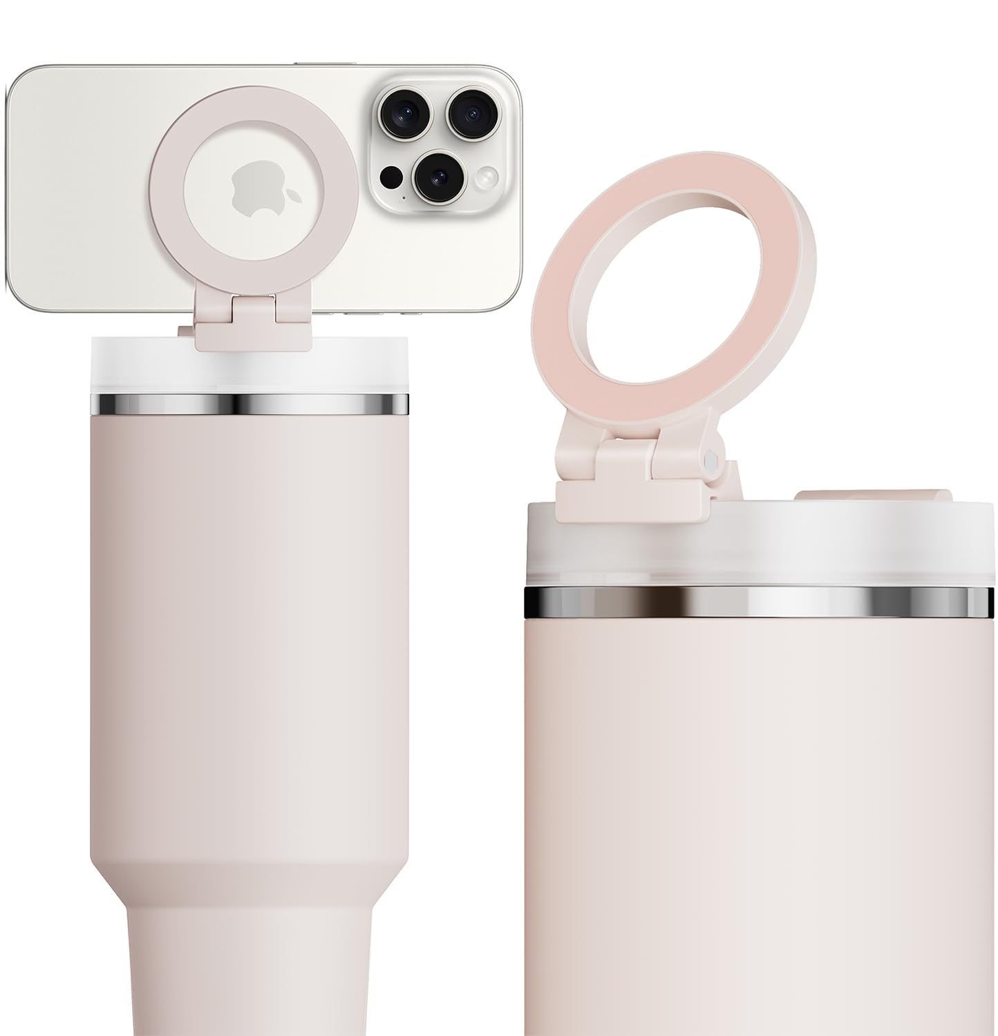 Litaget for Stanley Cup Phone Holder with Magnetic Phone Holder for Quencher H2.0 FlowState Tumbler 40oz Foldable Stand Water Bo