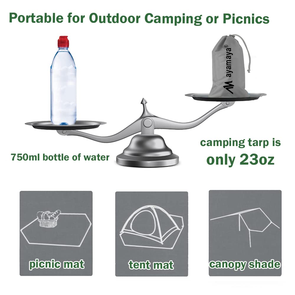 Ayamaya Tent Footprint, Pu 3000 Waterproof Tent Ground Cloth 8Ft X 7Ft Medium Size For 3-4 Person Family Camping Tents Ground Sh
