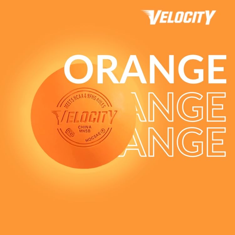 Velocity Lacrosse Balls - 60 Packs - Official Nfhs And College Approved Size - Orange