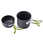 Camp Stove,Petforu Outdoor Camping Stove Cookware Hiking Backpacking Picnic Cookware Cooking Tool Set Pot Pan + Piezo Ignition C