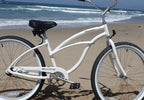 Firmstrong Urban Women'S Beach Cruiser Bike, Single Speed Bicycle, 26 Inch Wheels, Aluminum, White