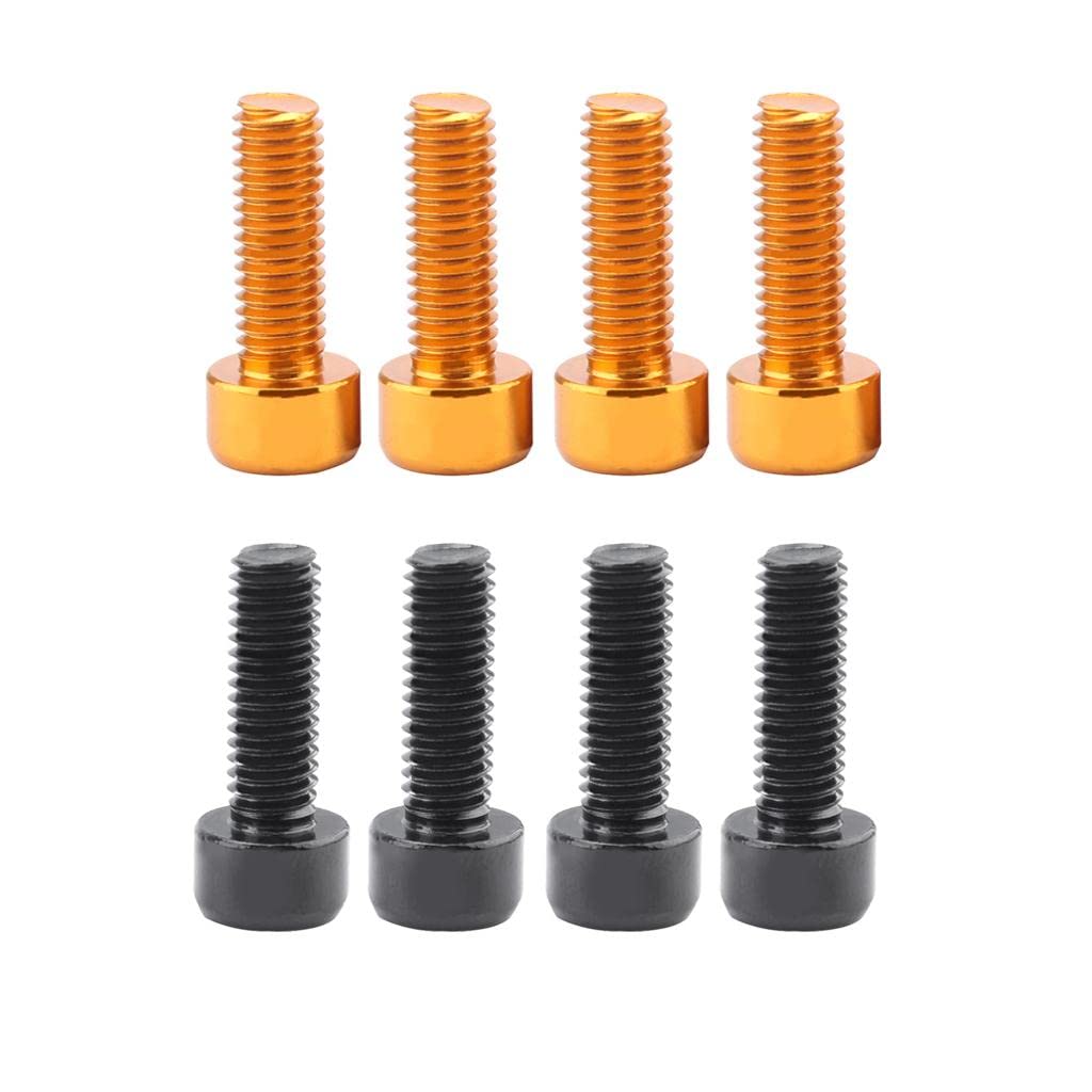 Bnf 8Pcs Bicycle Water Bottle Cage Bolts Screws Aluminum Alloy Socket Screws Black & Gold | Cycling | Bicycle Accessories | Wate