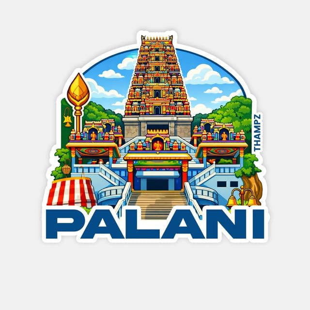 THAMPZ Palani 3D Embossed Flexible Fridge Magnet 0.5mm Decorative with Strong Hold | Refrigerator Magnet for Notes, Photos & Ki