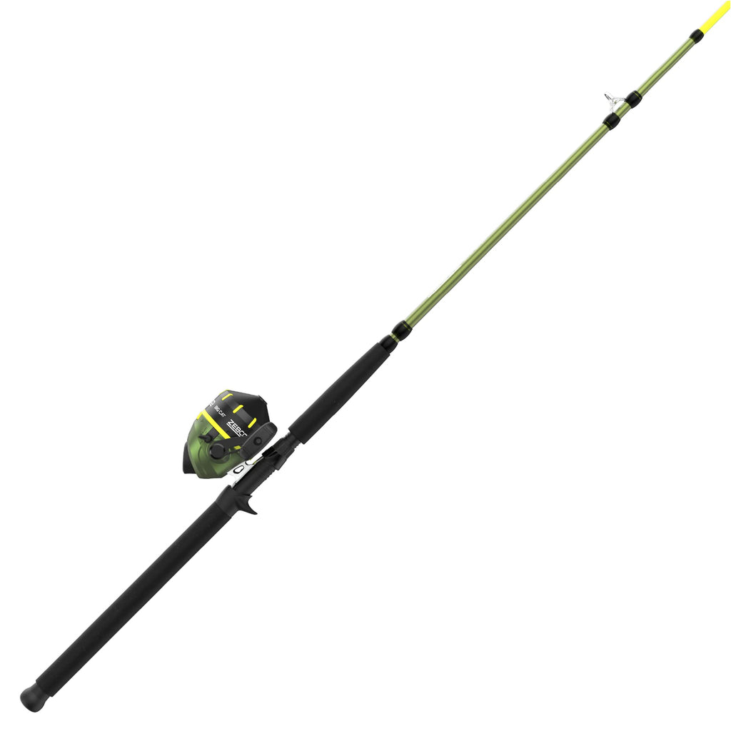 Zebco Big Cat Spincast Reel And Fishing Rod Combo, 7-Foot 2-Piece Fishing Pole, Dial-Adjustable Magnum Drag, Pre-Spooled With 25