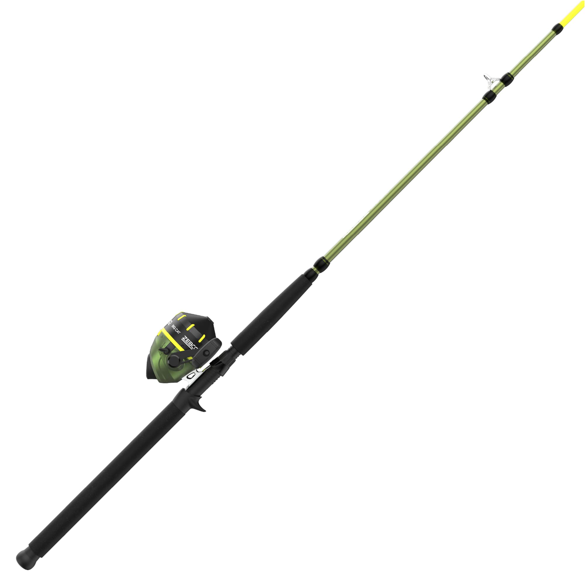 Zebco Big Cat Spincast Reel And Fishing Rod Combo, 7-Foot 2-Piece Fishing Pole, Dial-Adjustable Magnum Drag, Pre-Spooled With 25