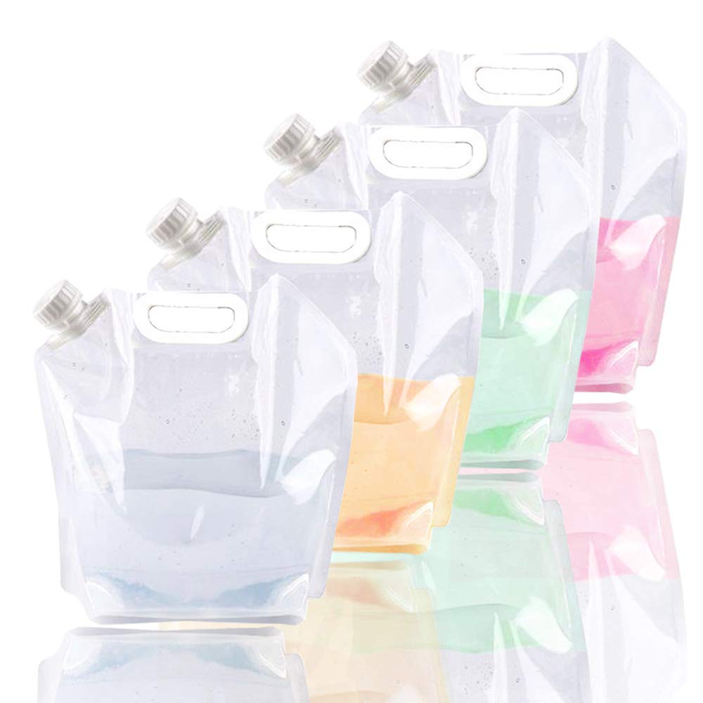 4X10 Litres/10.6 Gal Collapsible Water Jug Container, Freezable, Bpa Free Plastic Water Carrier Tank, Outdoor Folding Water Bag 