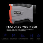 Revasri Range Finder For Golf, Golf Rangefinder With Pin Lock Vibraiton, Slope Compensation And Magnet, 1000 Yards Usb-C Charge