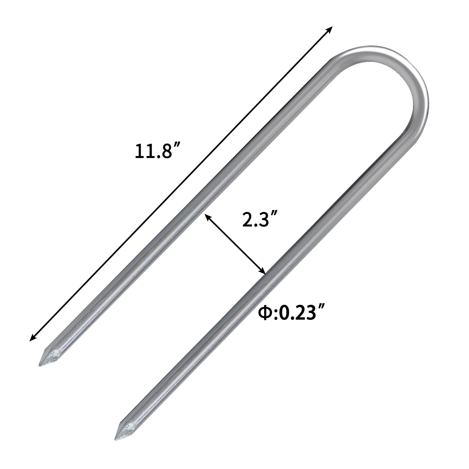 Sutekus Trampoline Stakes Wind Stake Heavy Duty U Shape Steel Ground Anchors For Trampoline Garden Camping Soccer Goals (Silver/