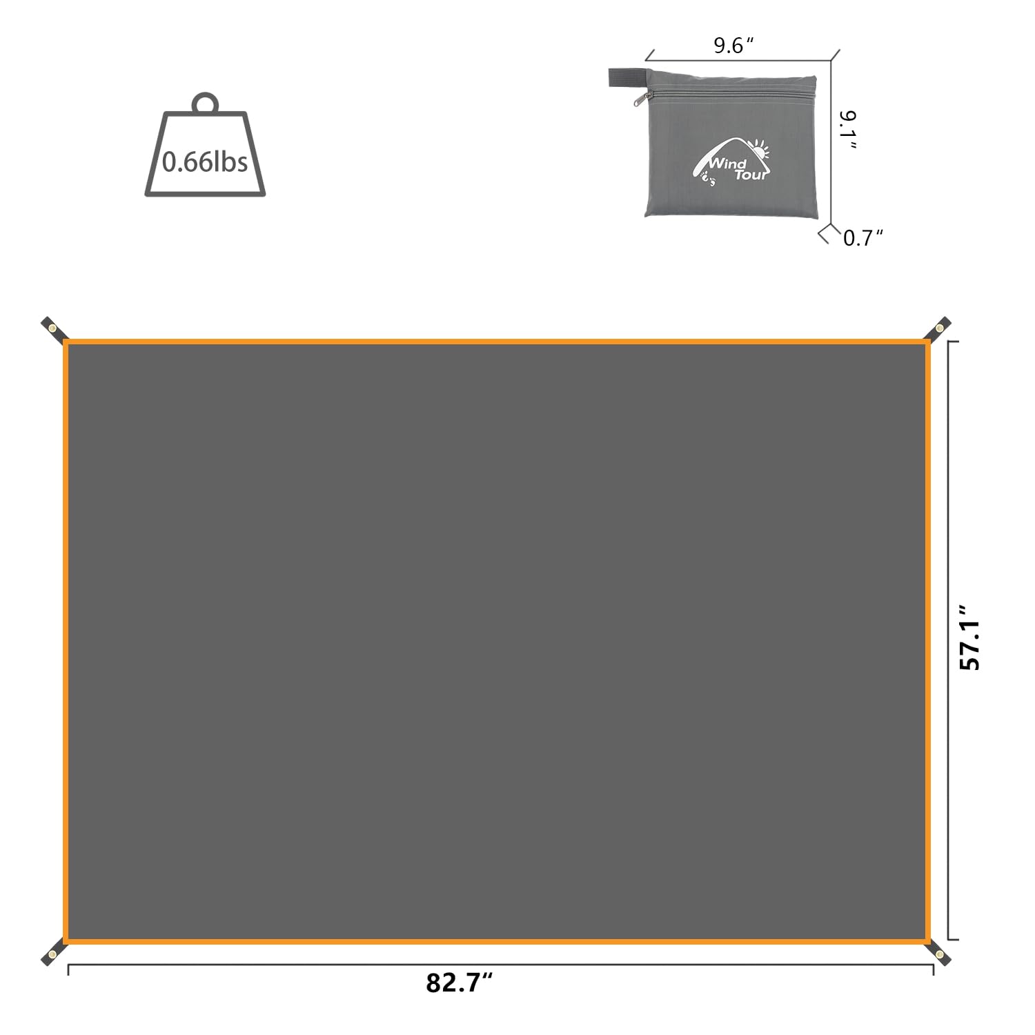 Wind Tour Portable Multifunctional Outdoor Camping Tarp Groundsheet Footprint Lightweight Floor And Ground Tarps For Camping Hik