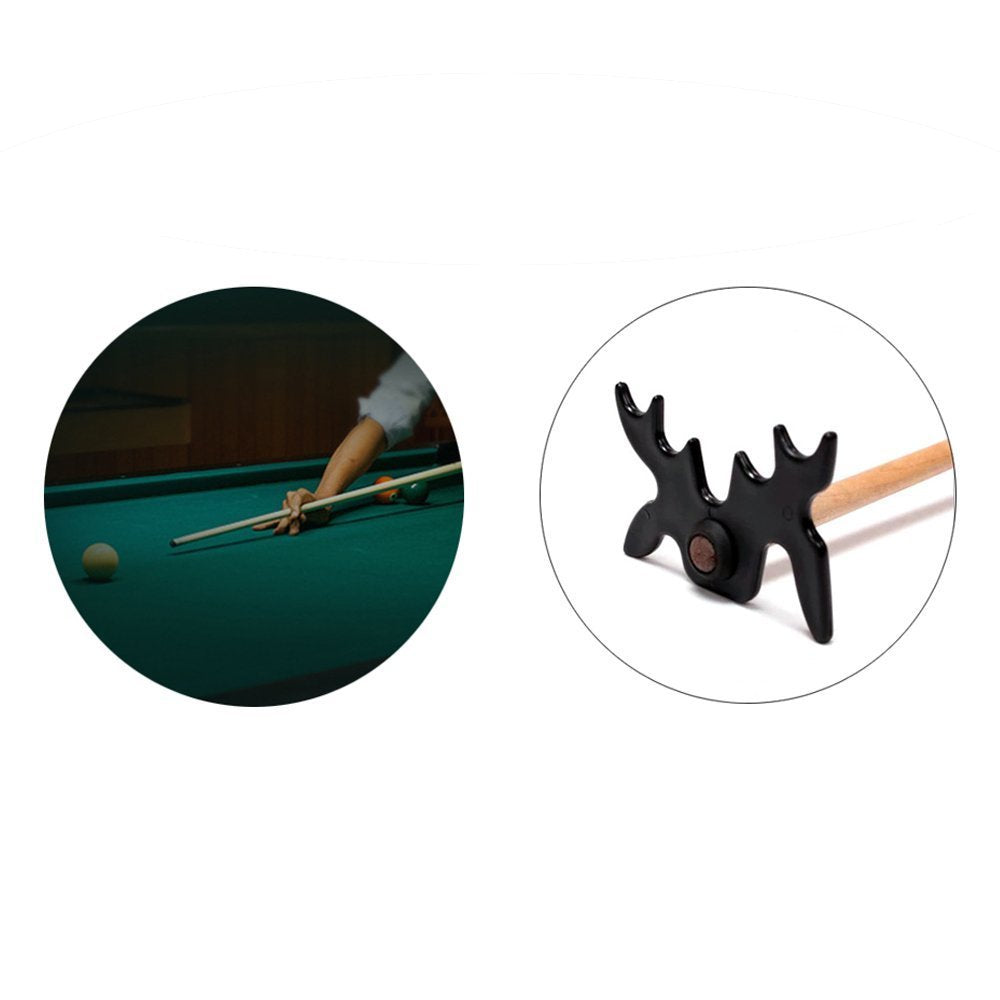Honbay 2Pcs Black Plastic Moosehead Pool Billiard Cue Bridge Head