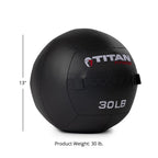Titan Fitness 30 Lb Soft Shell Medicine Wall Ball With Poly-Composite Laminate Cross Texture Non-Slip Grip For Throwing, Core St