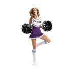 Hooshing 2 Pack Cheerleading Pom Poms Red And Gold With Baton Handle For Team Spirit Sports Dance Cheering Kids Adults