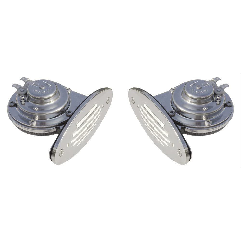 Schmitt & Ongaro Marine Products 7279757 Ongaro Mini Dual Drop-In Horn W/Ss Grills High & Low Pitch