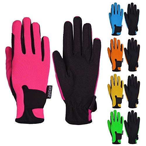 Mashfa Pink/Age 12-14 Years - Riding Gloves - Horse Riding Accessories