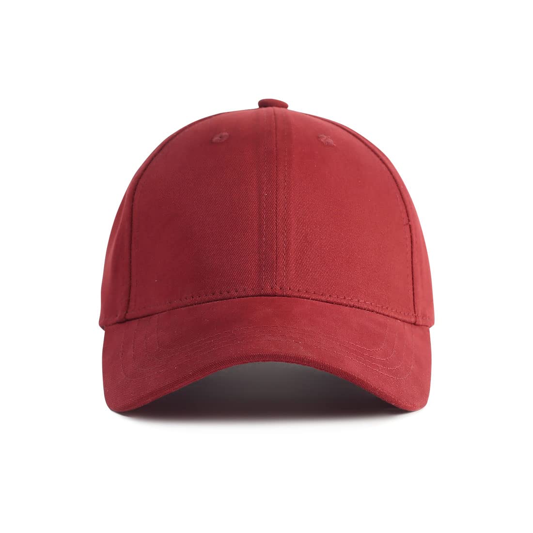 Omtex  Unisex Baseball Cap, Cotton Material, Adjustable Velcro Closure, Maroon, One Size, Pack Of 1
