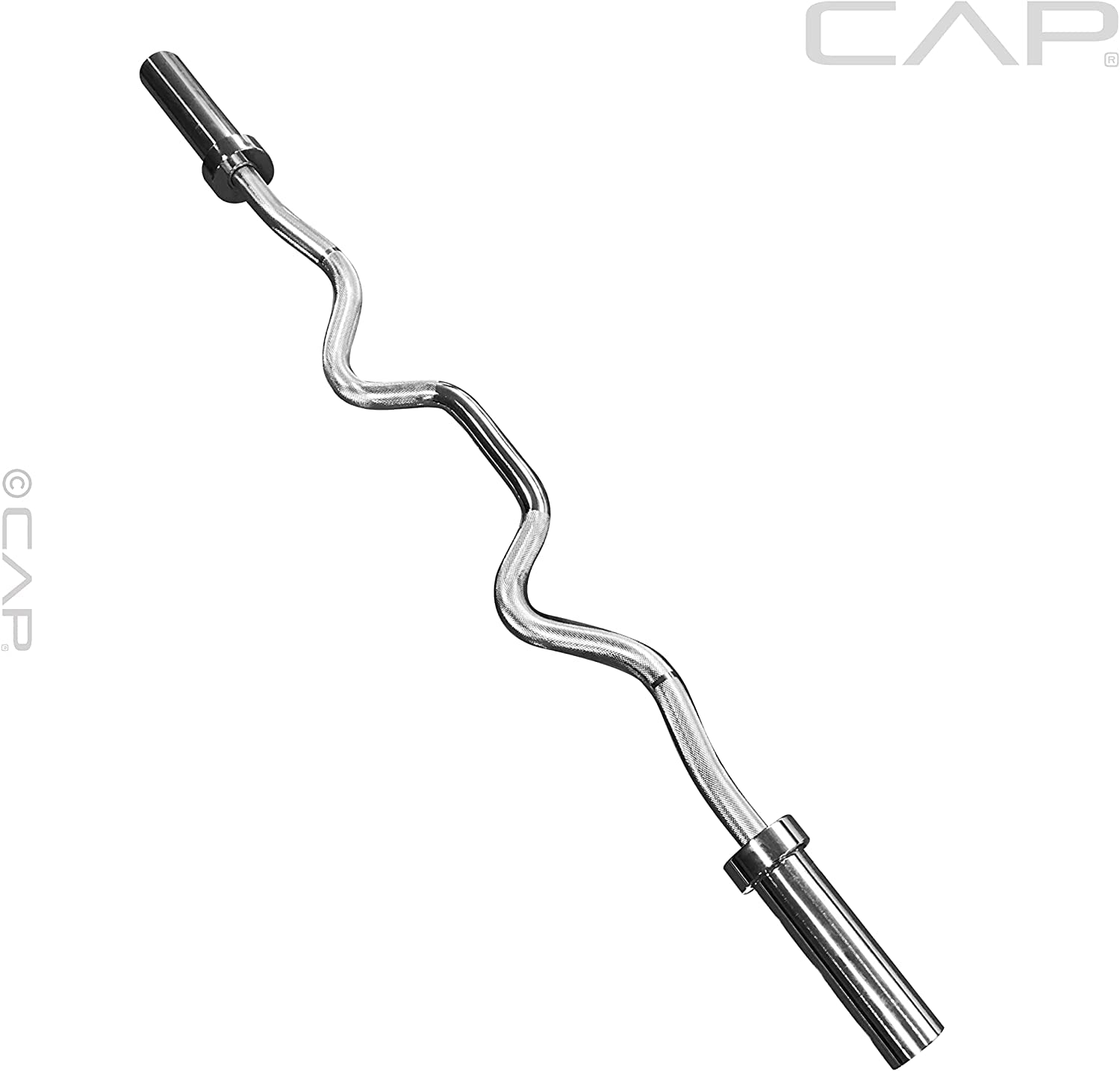 Cap Barbell Solid Olympic Super Curl Bar, Bronze Bushings, Chrome, 48 Inches