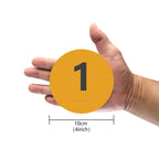 Eco Walker 4Inch Mini Floor Spot Markers For Classroom Preschool And Kindergarten (Set Of 20Pcs) (Yellow Number 1-20)
