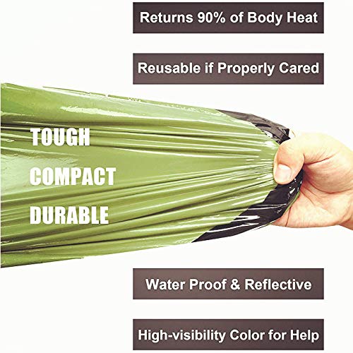 2Pcs Emergency Sleeping Bag, Lightweight Survival Sleeping Bags Thermal Bivvy Sack Emergency Blanket Survival Gear For Camping,