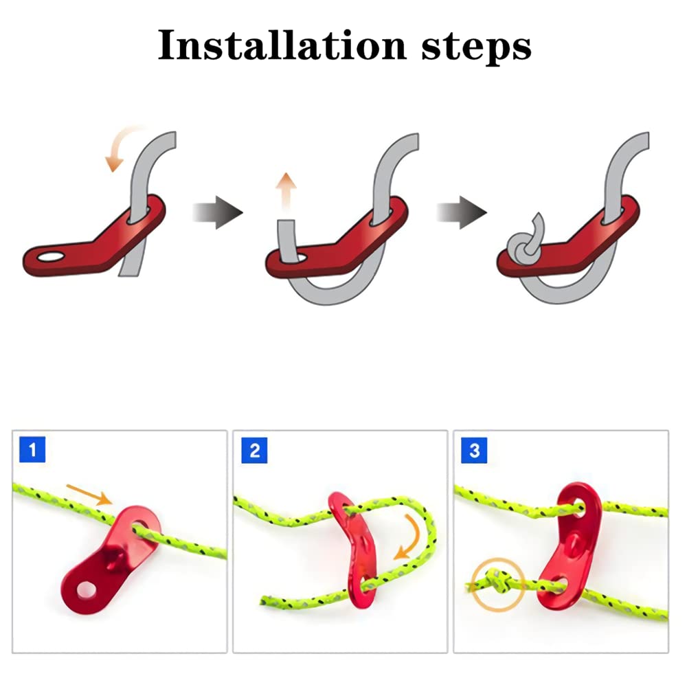 30 Pcs Aluminum Alloy Tent Rope Tensioner Dual Holes Guyline Cord Camping Supplies Durable Cord Adjuster Wind Rope Buckle For Ca