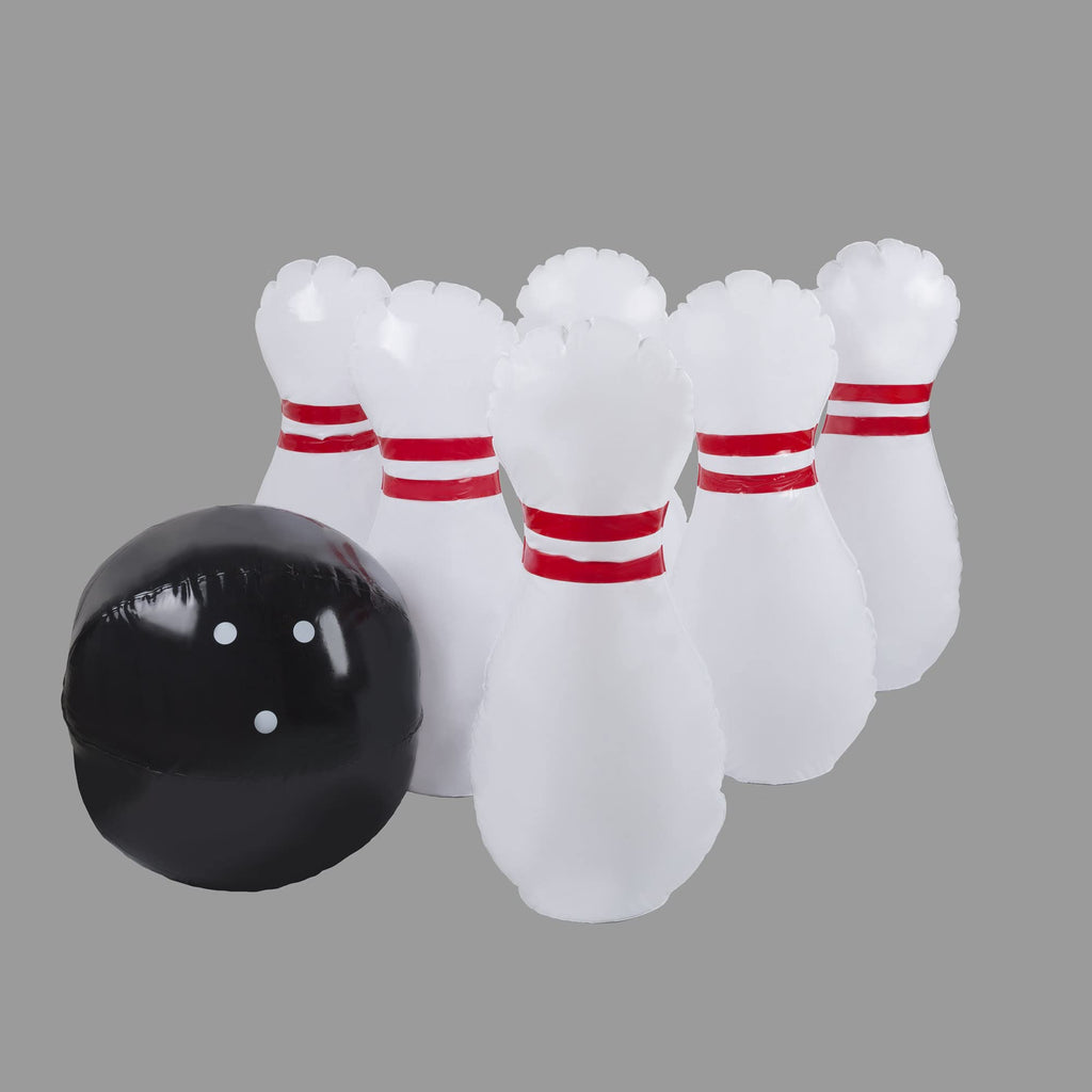 Hey! Play! Kids Giant Bowling Game Set - Inflatable Jumbo Bowling Pins And Ball For Outdoor And Indoor Use, For Children And Adu