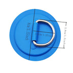 6Pieces Pad/Patch D Rings For Pvc Inflatable Boat Canoe Raft Stainless Steel D-Ring Dinghy Kayak Surfboard Paddle Board (Blue)