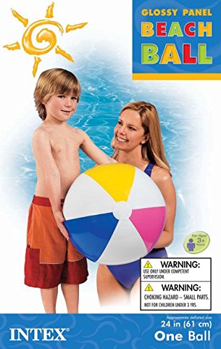Intex Classic Inflatable Glossy Panel Colorful Beach Ball (Set Of 2)