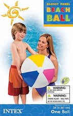 Intex Classic Inflatable Glossy Panel Colorful Beach Ball (Set Of 2)
