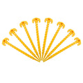 Canopy Stakes Canopy Anchors Beach Tent Stakes Heavy Duty Screw Shape 25 Cm 10 Inch - 8 Pack Yellow