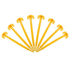 Canopy Stakes Canopy Anchors Beach Tent Stakes Heavy Duty Screw Shape 25 Cm 10 Inch - 8 Pack Yellow