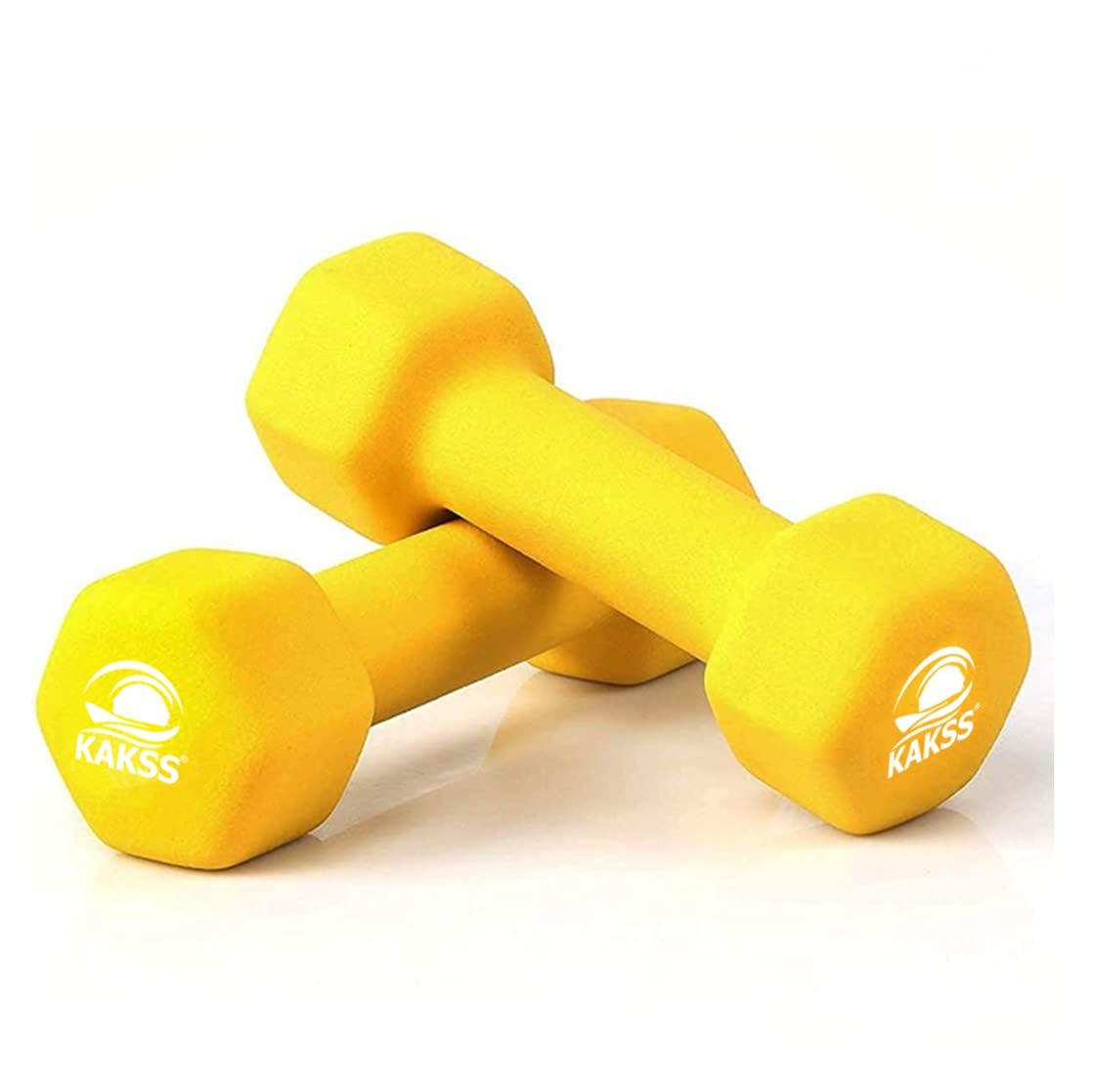 KAKSS Neoprene Fixed Dumbbells sets for Gym Exercise (4KG PAIR YELLOW)