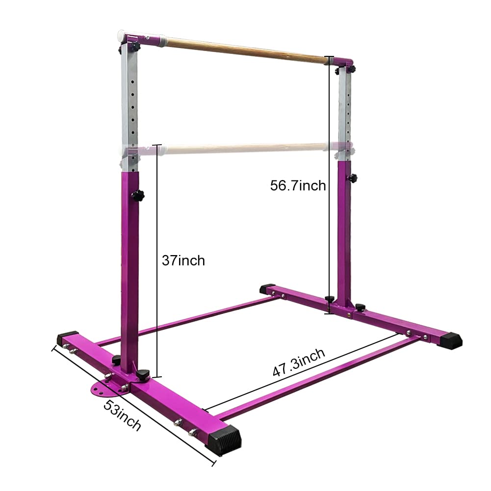 Landgarden Gymnastic Kip Bar,Horizontal Bar For Kids Girls Junior,3' To 5' Adjustable Height,Home Gym Equipment,Ideal For Indoor