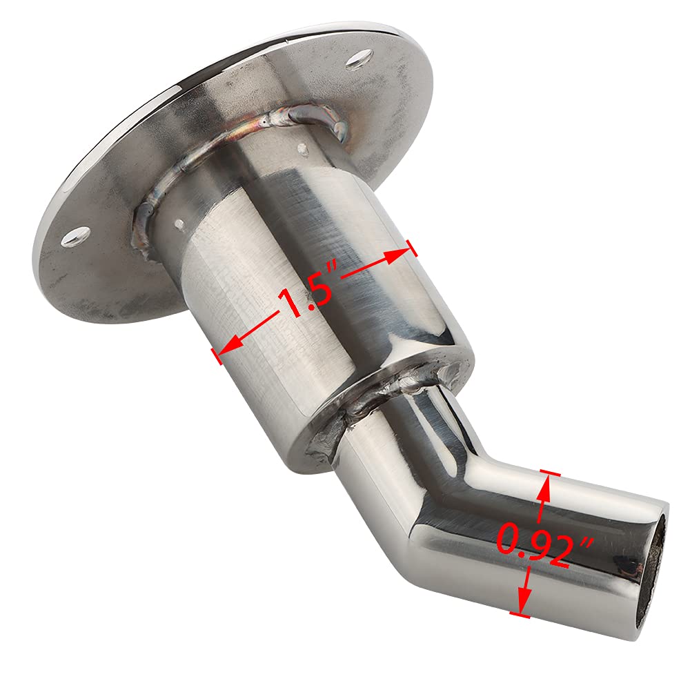 Vturboway Stainless Steel 316 Thru Hull Exhaust Skin, Fitting 24Mm Tube Pipe Socket Hardware, For Diesel Parking Heaters