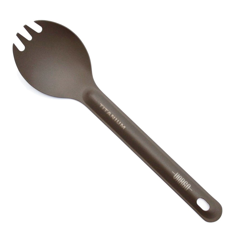 Vargo Titanium Spork Ulv, Natural - Lightweight, Durable, And Versatile Eating Utensil For Backpacking And Camping