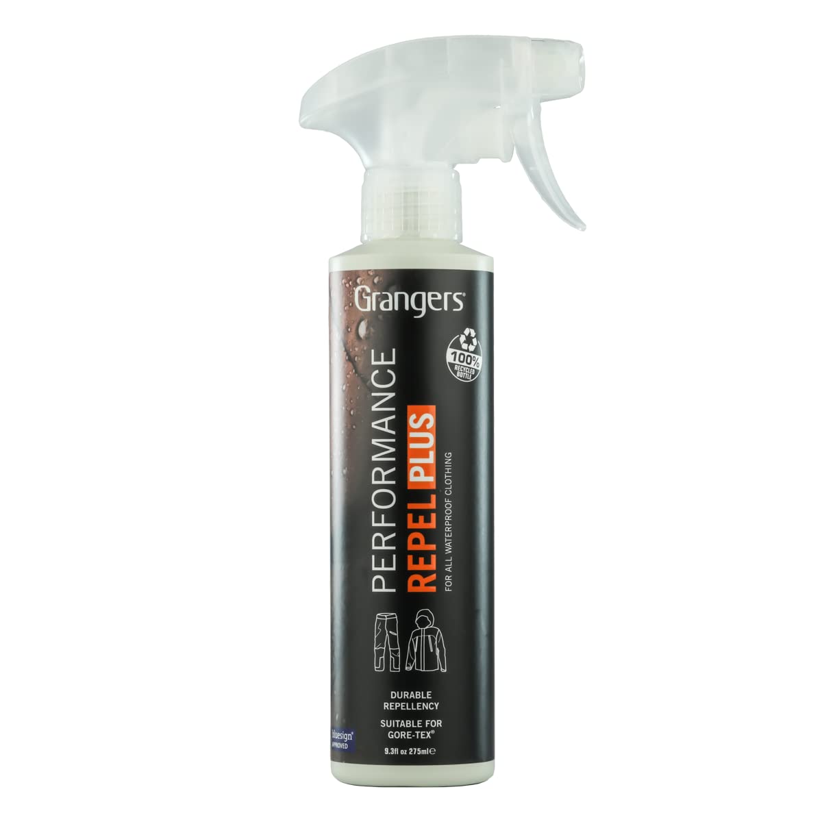 Grangers Performance Repel Plus, 9.3 fl oz| Spray-On Waterproofing Treatment for Gore-Tex, eVent & Technical Outdoor Apparel | R