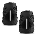 Lama 2Pcs Waterproof Rain Cover For Backpack, Reflective Rainproof Protector For Anti-Dust And Anti-Theft L 45L-55L Black