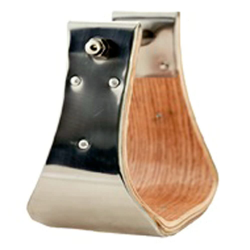 HILASON 4 Inch Wide Horse Bell Stirrups Bound Stainless Steel