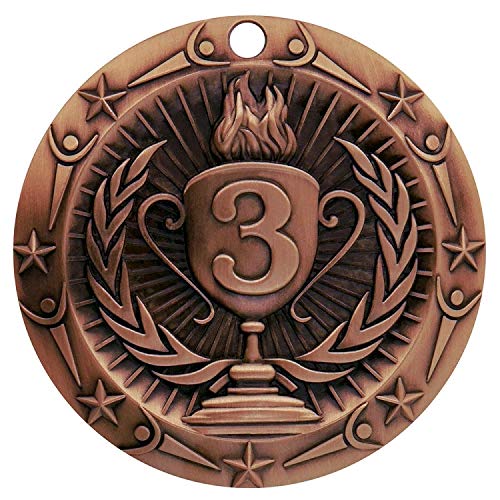 Decade Awards' 2Nd Place Silver Medal - Large Metal Award Medals With Stars & Stripes American Flag V Neck Ribbon - Perfect For