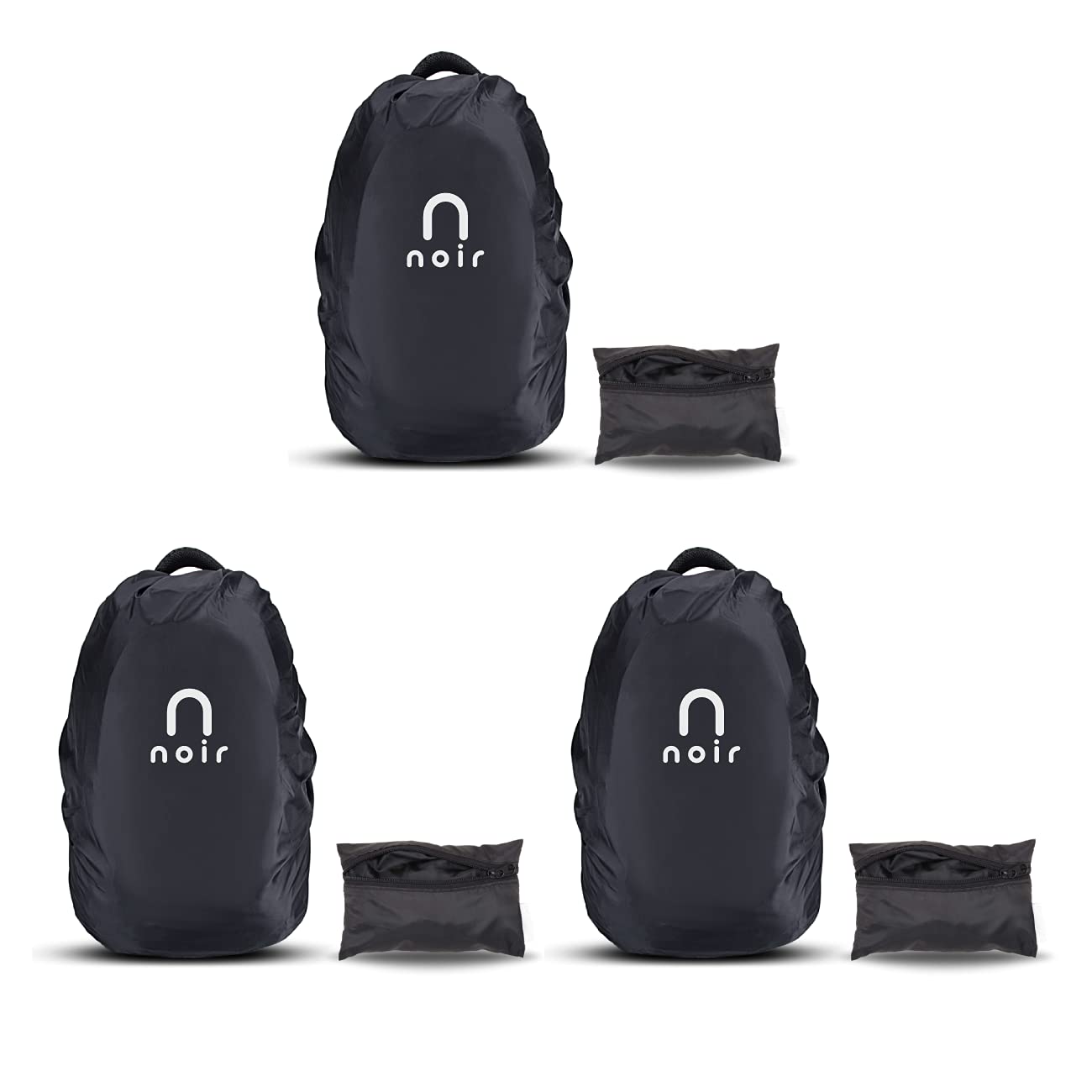 Noir Rain And Dust Cover With Pouch 100% Waterproof, Dustproof Bag Cover For Backpack, Laptop Bags, School/College/Office/Trekki