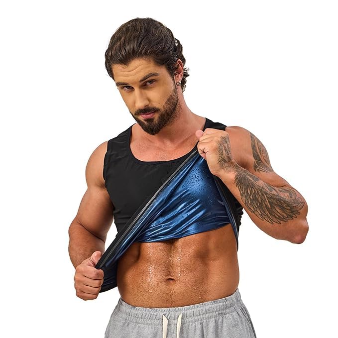 Gvv Men Body Slimming Sweat Vest Belt, Polymer Waist Trainer For Weight Loss & Tummy Control, Compression Shapewear For Gym Work