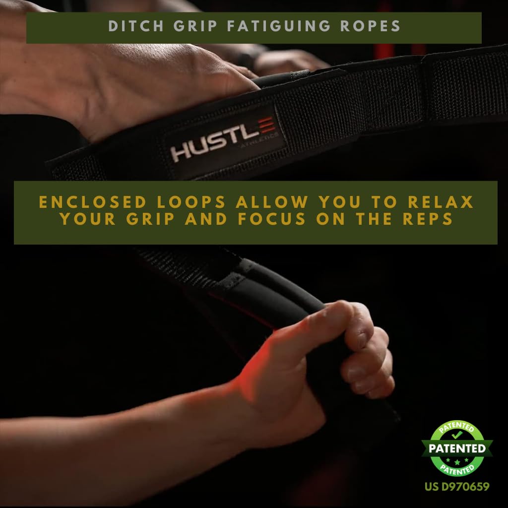 Hustle Athletics Tricep Rope Cable Attachments For Gym Use - Perfect Gym Equipment For Home/Gym Accessories - Multi Workout Rope