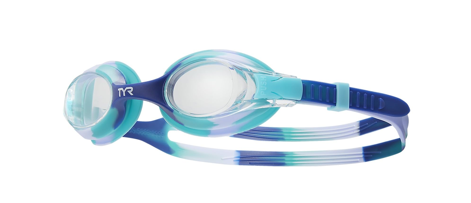Tyr Swimple Kids' Tie Dye Non Mirror Swim Goggles, Clear/Purple/Teal, One Size