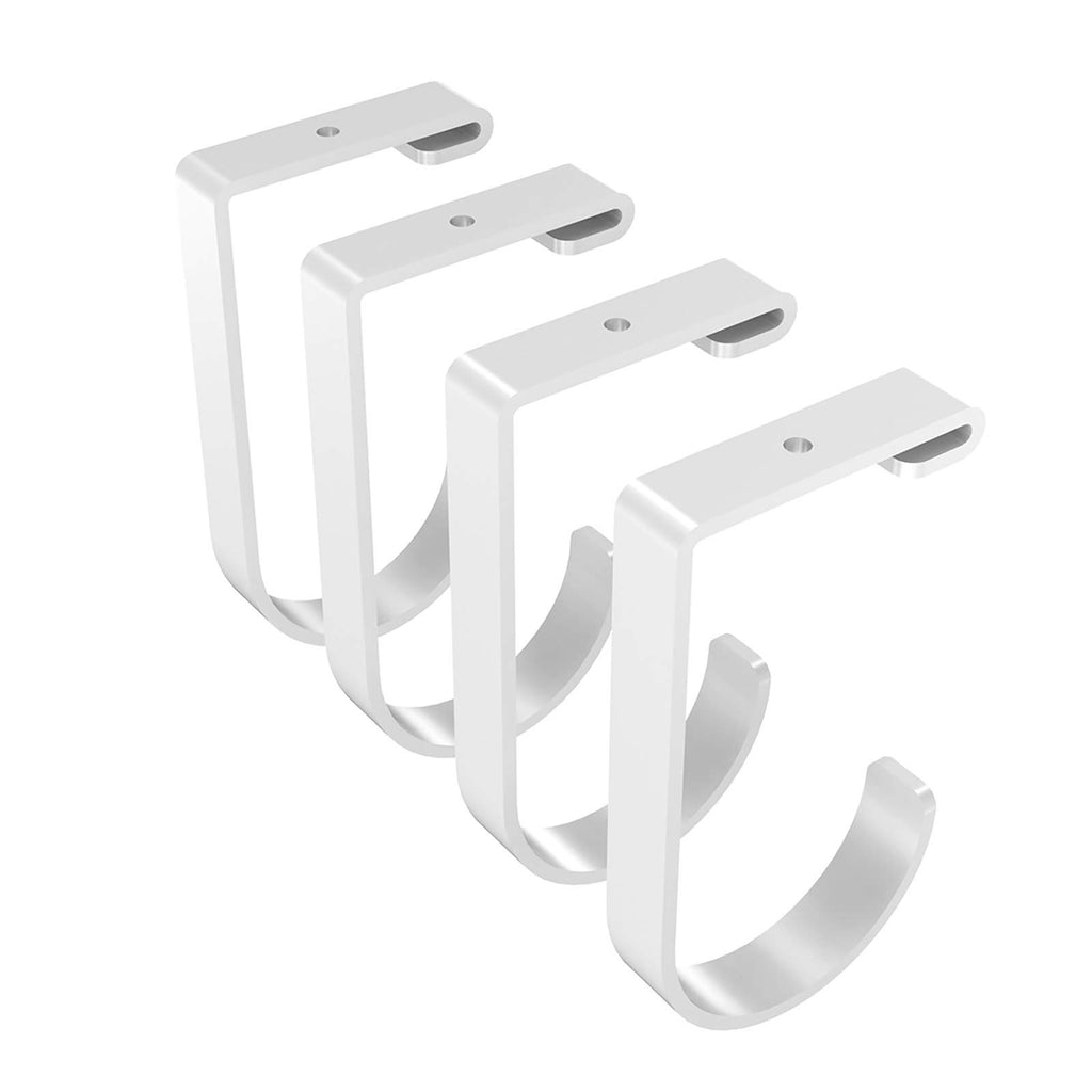 Fleximounts 4-Pack Add-On Storage Flat Hook Accessory For Garage Ceiling Storage Rack And Wall Shelving, White