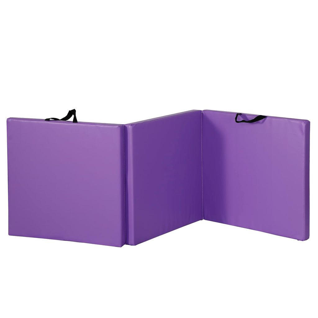 Zeny 2? Thick Tri-Fold Folding Gym Exercise Mat Extra Thick Gymnastics Mat Tumbling Mat With Carrying Handles For Home Workout,