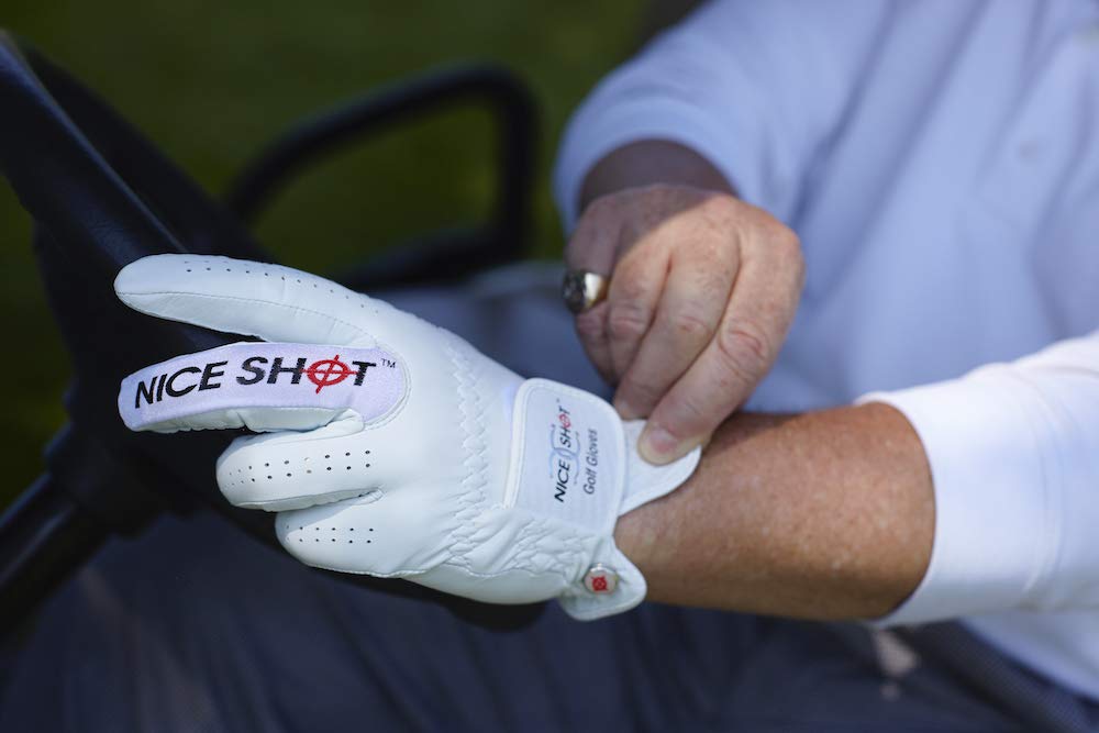 Nice Shot The Bird Golf Glove White Cabretta Leather Men'S Left Hand - Cadet Xlarge