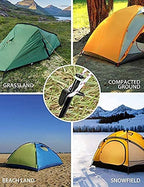 Clarmonde 12-Inch Tent Stakes & Tent Hammer, Heavy Duty Camping Stakes, Forged Steel Tent Pegs Unbreakable And Inflexible, Avail