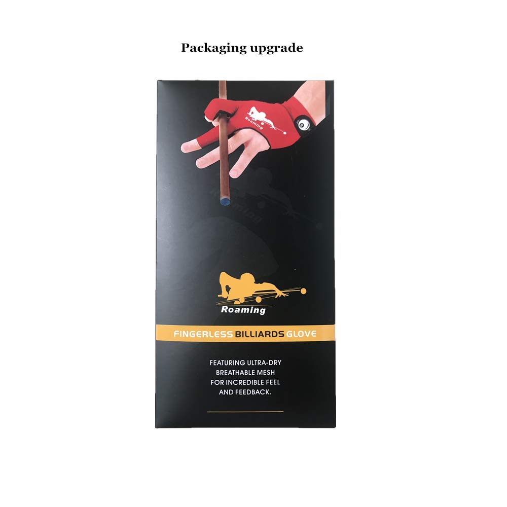 Roaming Quick-Dry Breathable Billiard Pool Gloves, Shooters Carom Snooker Cue Sport Glove Fits On Left Hand (Black-Left Hand, Xx