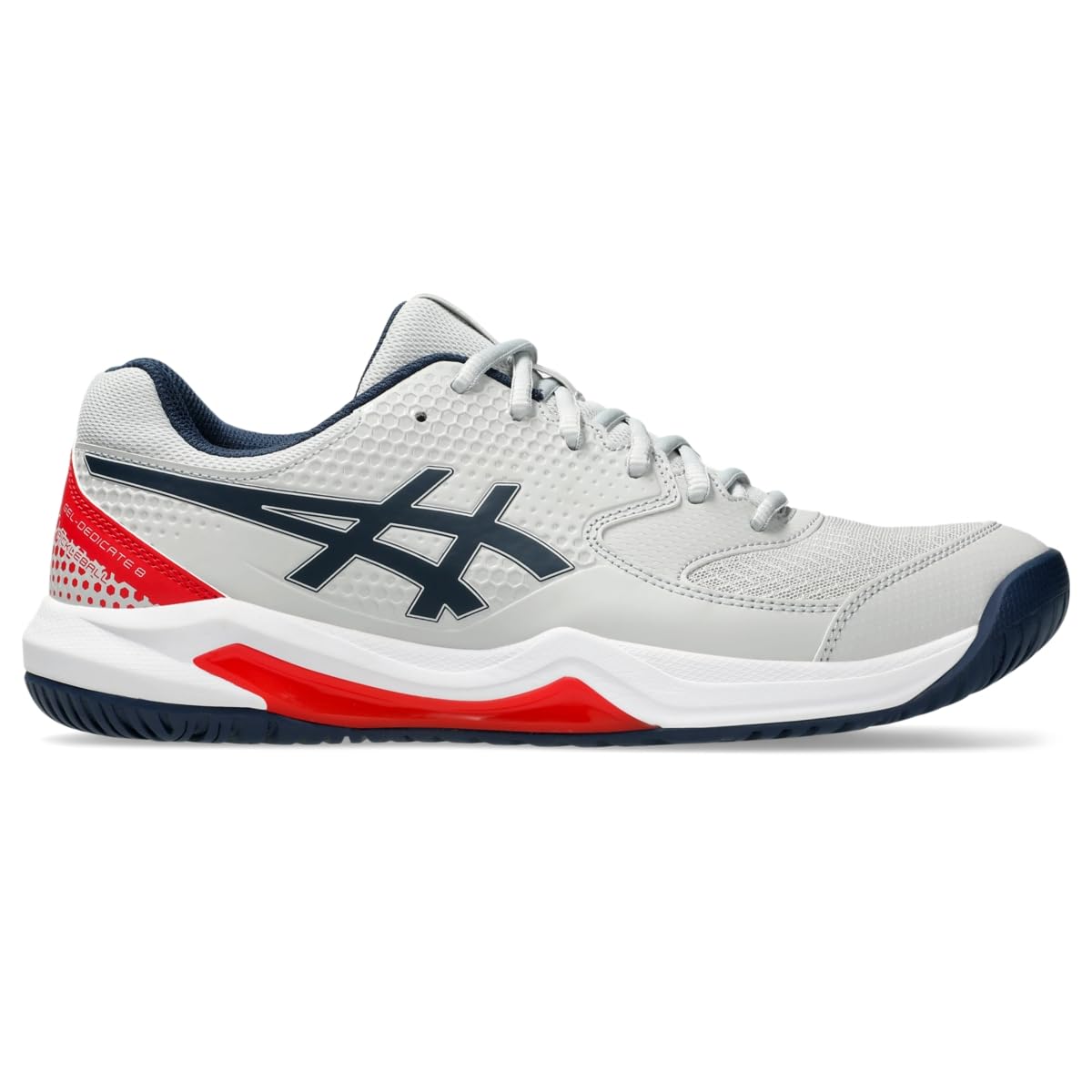 Asics Men's Gel-Dedicate 8 Pickleball Shoes, 13, Concrete/Night Sky