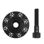 Deying Bike Headset Cap With Aluminum Bolts 1-1/8 Stem Top Cap With Aluminum Alloy Bolt For Mtb, Road Bike (Black)