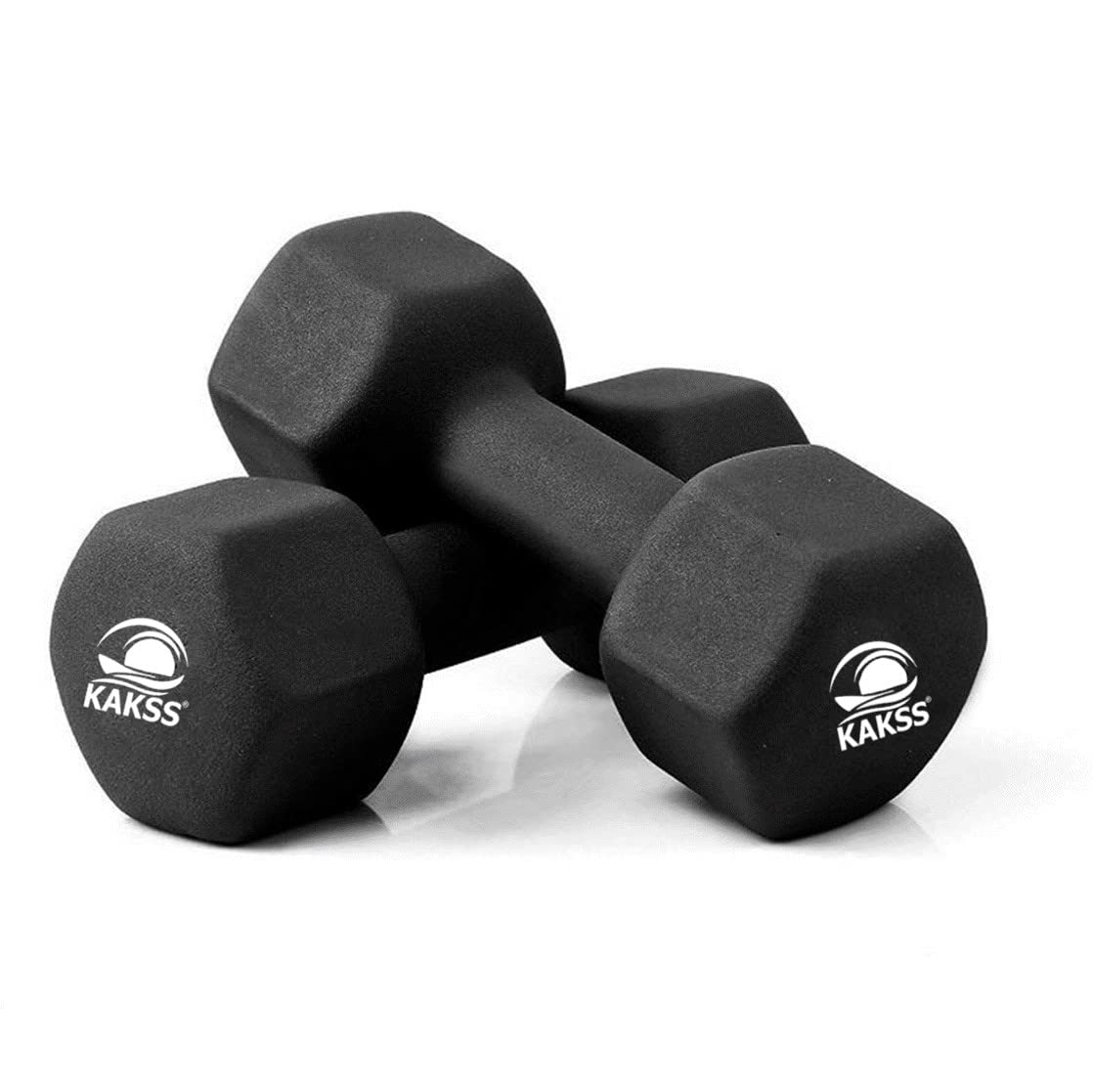 Kakss Neoprene Dumbbells Sets For Gym Exercise (Proudly Made In India) (5 Kg Set Of 2 (Black), Black)